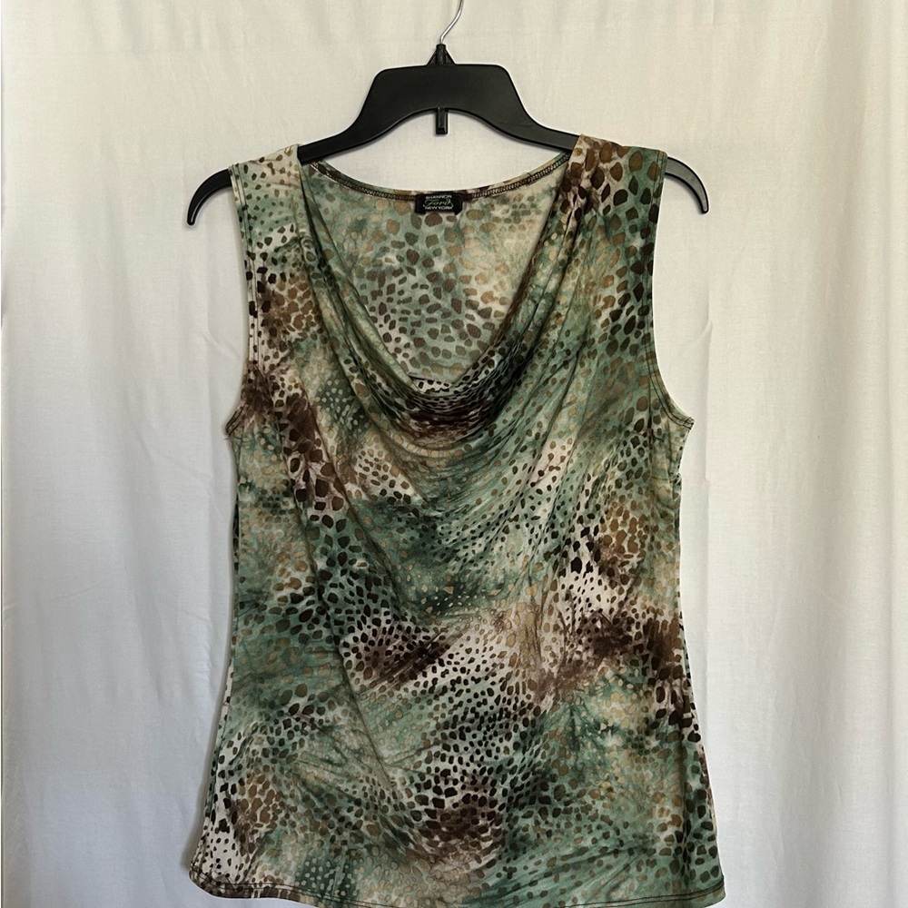 Shannon Ford New York - Green and Brown Sleeveless Top